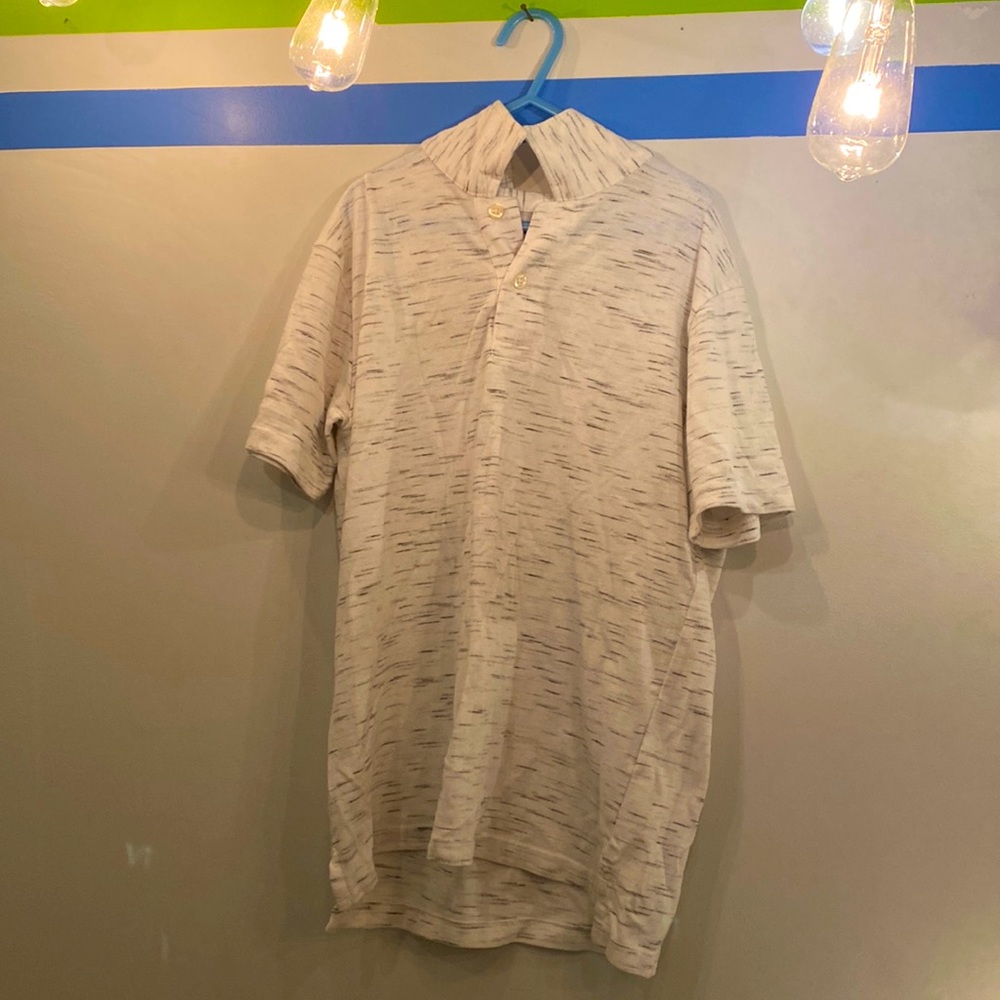 White collard T-shirt w/ buttons